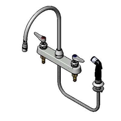 T&S Brass B-1174 Faucet with Spray Hose 