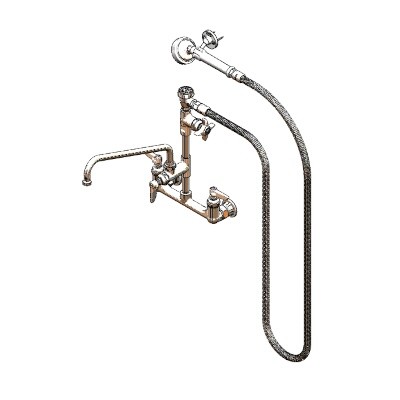T&S Brass B-2308 Faucet with Spray Hose 
