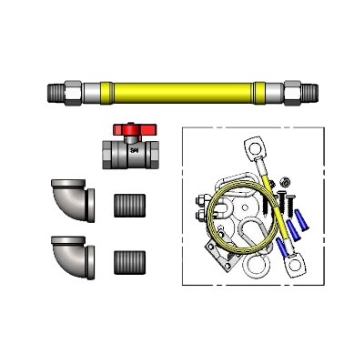 T&S Brass HG-4E-48K-FF Gas Connector Hose Kit 