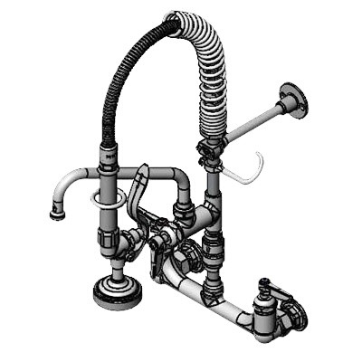T&S Brass MPZ-8WLV-08-CR Pre-Rinse Faucet Assembly 