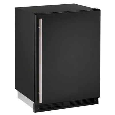 U-Line UHRF124-BS01A - Undercounter Dual Temp, 24'W, (1) solid door, white interior, black exterior 