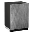U-Line UHRF124-IS01A - Undercounter Dual Temp, 24'W, (1) solid door, black vinyl rear & side, integrated front panel 
