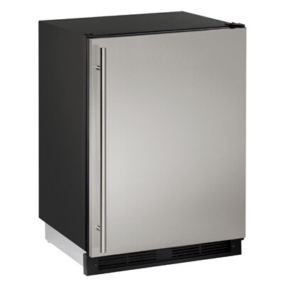 U-Line UHRF124-SS01A - Undercounter Dual Temp, 24'W, (1) solid door, black rear & side, stainless steel front panel 