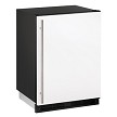 U-Line UHRF124-WS01A - Undercounter Dual Temp, 24'W, (1) solid door, white front panel, black vinyl rear & side 
