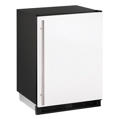 U-Line UHRF124-WS01A - Undercounter Dual Temp, 24'W, (1) solid door, white front panel, black vinyl rear & side 
