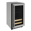 U-Line U-2218BEVS-00A - Undercounter Refrigerator, 17-3/4'W, 3.4 cu. ft., (1) glass door 