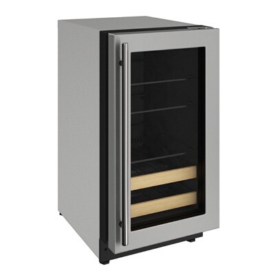 U-Line U-2218BEVS-00A - Undercounter Refrigerator, 17-3/4'W, 3.4 cu. ft., (1) glass door 