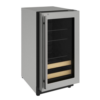 U-Line U-2218BEVS-13A - Undercounter Refrigerator, 17-3/4'W, 3.4 cu. ft., (1) right hinged glass door 