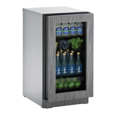 U-Line U-2218RGLINT-00B - Undercounter Refrigerator, 17-3/4'W, (1) glass door 