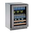 U-Line U-2224BEVINT-00B - Undercounter Refrigerator, 23-5/8'W, (1) glass door 