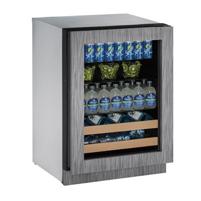 U-Line U-2224BEVINT-00B - Undercounter Refrigerator, 23-5/8'W, (1) glass door 