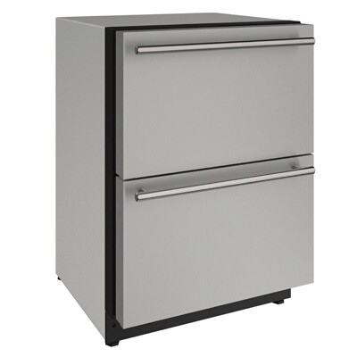 U-Line U-2224DWRS-00A - Undercounter Refrigerator, 23-5/8'W, 4.9 cu. ft., (2) drawerss 