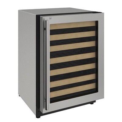 U-Line U-2224WCS-13A - Wine Refrigerator, 23-5/8'W, 4.7 cu. ft., (1) right hinged solid door 