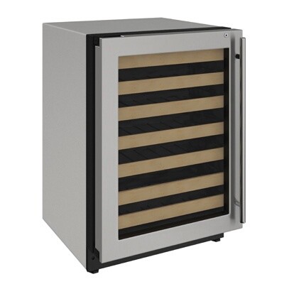 U-Line U-2224WCS-15A - Wine Refrigerator, 23-5/8'W, 4.7 cu. ft., (1) left hinged solid door 