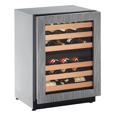 U-Line U-2224ZWCINT-00B - Wine Refrigerator, 23-5/8'W, (1) field reversible glass door 