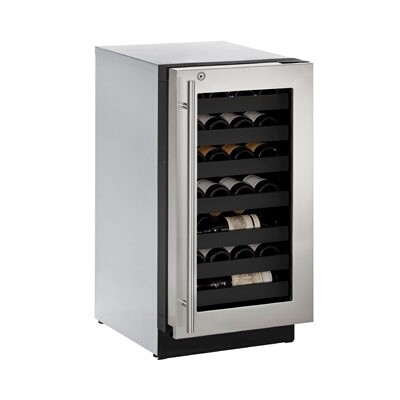 U-Line UHWC518-SG51A - Wine Captain Refrigerator, 17-3/4'W, (1) left hinged glass door, stainless steel exterior 