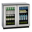 U-Line U-3036RRGLINT-00B - Undercounter Dual Temp, 35-7/16'W, 6.9 cu. ft., (2) glass doors 