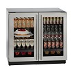 U-Line U-3036RRGLS-00B - Undercounter Dual Temp, 35-7/16'W, 6.9 cu. ft., (2) glass doors 