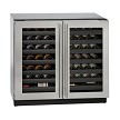 U-Line U-3036WCWCS-00B - Wine Refrigerator, two-section, 35-7/16'W, (2) glass doors 