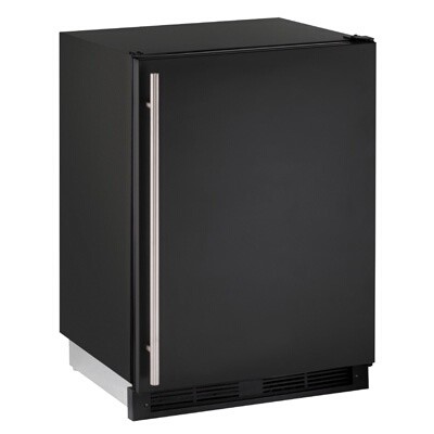 U-Line UHRI124-BS01A - Undercounter Dual Temp, 24'W, (1) solid door, black rear & side, stainless steel front panel 
