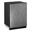 U-Line UHRI124-IS01A - Undercounter Dual Temp, 24'W, (1) solid door, black vinyl rear & side, integrated front panel 