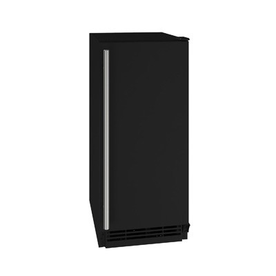 U-Line UHRE115-BS01A - Undercounter Refrigerator, 15'W, 3.1 cu. ft., (1) solid black door 