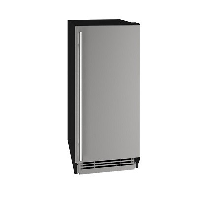 U-Line UHRE115-SS01A - Undercounter Refrigerator, 15'W, 3.1 cu. ft., (1) solid stainless steel door 