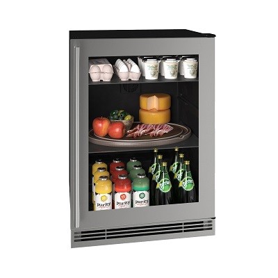 U-Line UHRE124-SG01A - Undercounter Refrigerator, 24'W, (1) glass door with stainless steel frame 