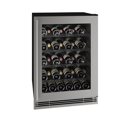 U-Line UHWC024-SG01A - Wine Refrigerator, 24'W, (1) glass door with stainless steel frame 