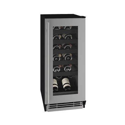 U-Line UHWC115-SG01A - Wine Refrigerator, 15'W, 3.0 cu. ft., (1) glass door with stainless steel frame 