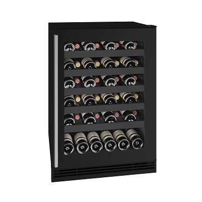 U-Line UHWC124-BG01A - Wine Refrigerator, 24'W, (1) glass door with black frame 