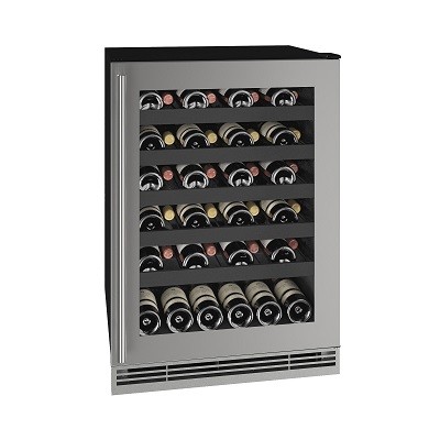 U-Line UHWC124-SG01A - Wine Refrigerator, 24'W, (1) glass door with stainless steel frame 