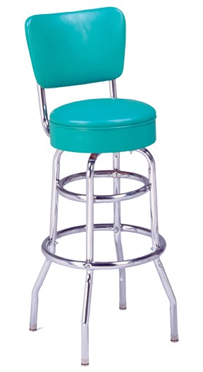Vitro 215-125 RB - Classic Stool with Back & Double Ring Base, 30'H, Grade 5 