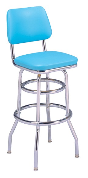 Vitro 215-530 - Classic Stool with Back & Double Ring Base, 30'H, Grade 5 