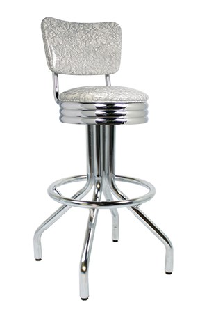 Vitro 250-49 NSRB - Classic Scalloped Ring Stool with Back & Pyramid Legs, 30'H, Grade 5 