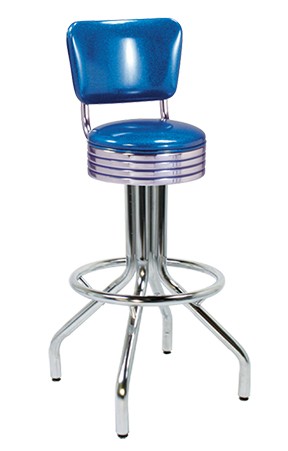 Vitro 250-782 RB - Classic Grooved Ring Stool with Back & Pyramid Legs, 30'H, Grade 5 