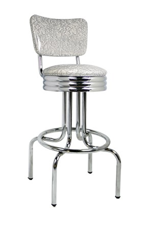 Vitro 264-49 NSRB - Classic Scalloped Ring Stool with Back & Bent Legs, 30'H, Grade 5 