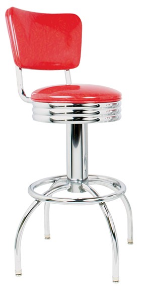 Vitro 300-49 NSRB/782 RB - Classic Scalloped Ring Stool with Back & Arch Legs, 30' H 