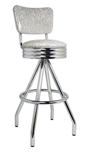 Vitro 400-49 NSRB - Classic Scalloped Ring Stool with Back & Pyramid Base, 30'H, Grade 5 
