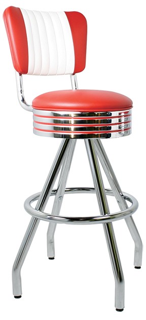 Vitro 400-782 RBMB - Classic Grooved Ring Stool with Malibu Back & Pyramid Base, 30' H 