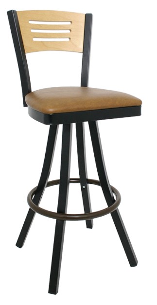 Vitro 600-LSC-575 BS - Legends Stool, 41' H, Three Slotted Wood Back, Swivel, Grade 5 