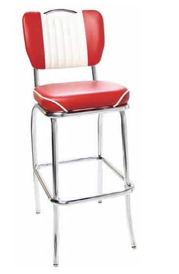 Vitro Seating 921 HBMBWF-BS - Classic Barstool, Malibu Back with Chrome Handle 