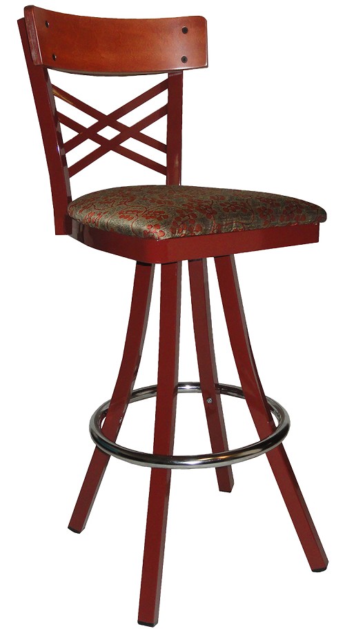 Vitro 600-INN-2520 BS - Innovations Stool, 41'H, Wood & Metal Criss Cross Back, Swivel, Grade 5 