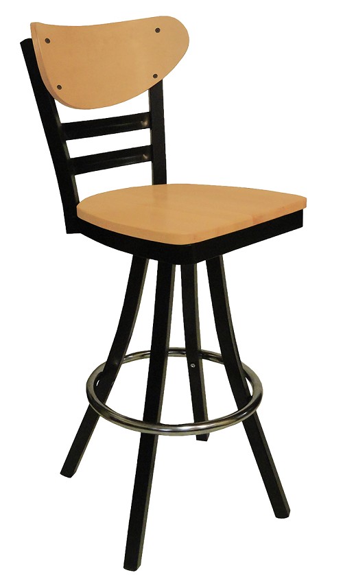 Vitro 600-INN-2620 BS - Innovations Stool, 41'H, Curved Wood Back & Metal Slats, Swivel, Grade 5 