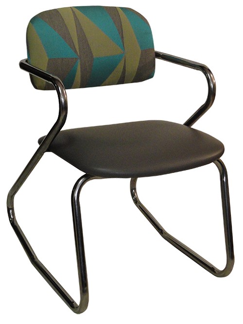 Vitro S-3 Tilting - Stacking Chair, Grade 5 Fully Upholstered, Tilting with Chrome Frame 