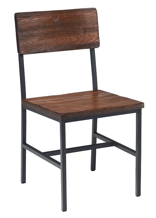 Vitro TUK-100 - Tucker Series Rustic Walnut Seat & Back Steel Frame Chair 
